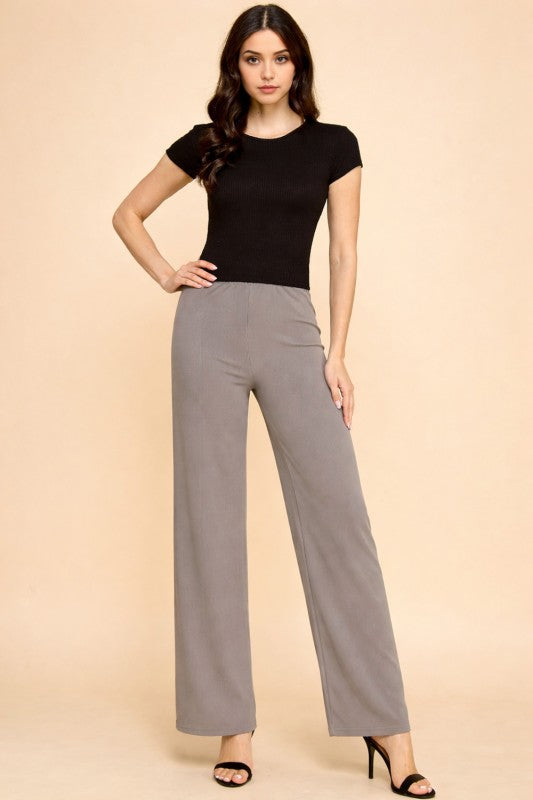 R10X PLUS SUZE RIB STRAIGHT PANTS