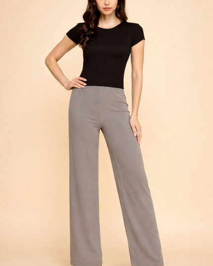 R10X PLUS SUZE RIB STRAIGHT PANTS