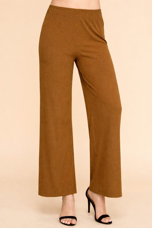 R10 SOLID FINE RIB STRAIGHT PANTS