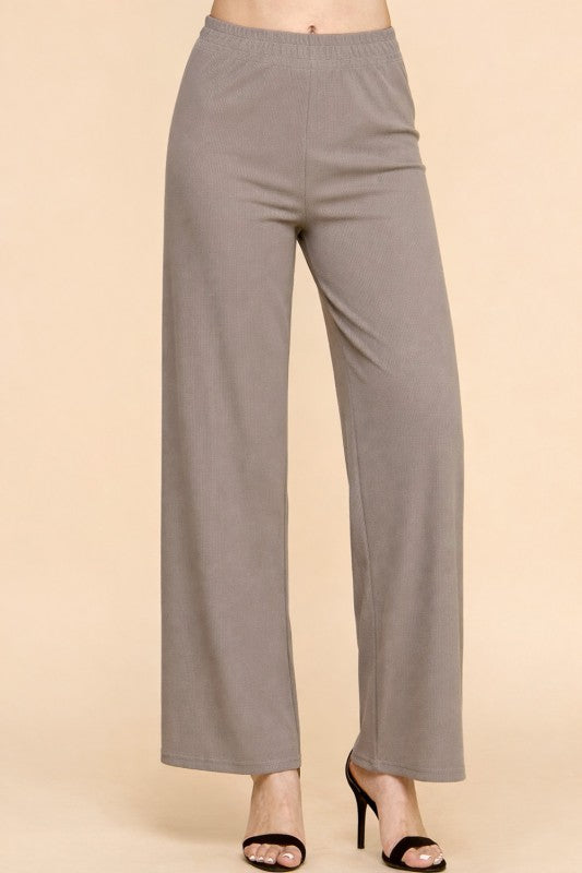 R10X PLUS SUZE RIB STRAIGHT PANTS