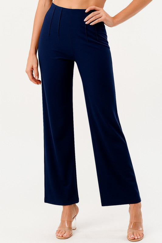Pleated Dress Pants – Wide Leg Tailored Fit