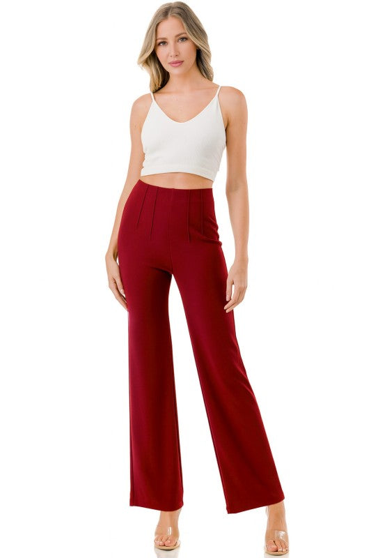 Pleated Dress Pants – Wide Leg Tailored Fit