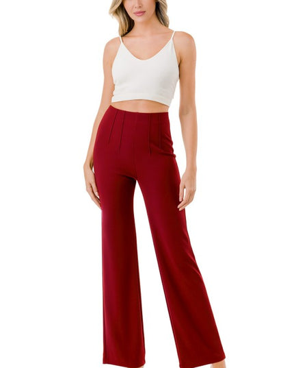 Pleated Dress Pants – Wide Leg Tailored Fit