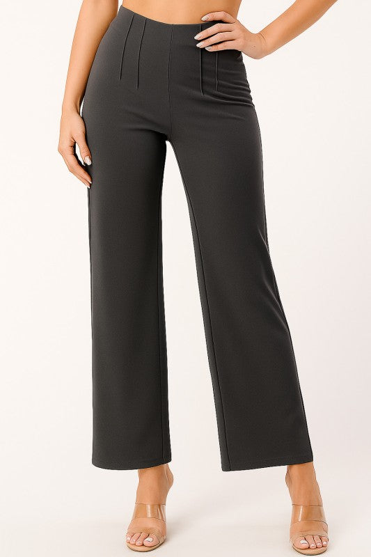 Pleated Dress Pants – Wide Leg Tailored Fit