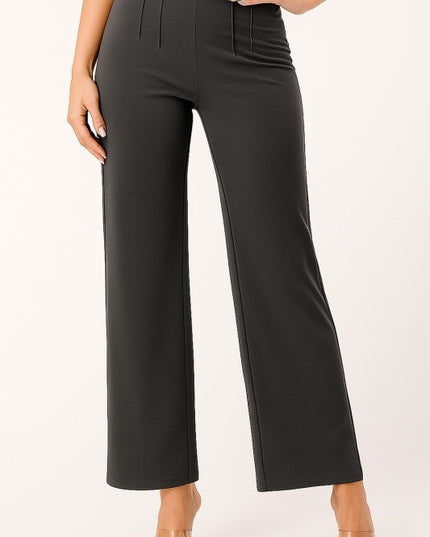 Pleated Dress Pants – Wide Leg Tailored Fit