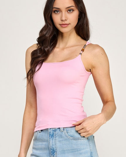 PT70 BEADED STRAP TANK TOP