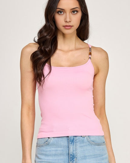 PT70 BEADED STRAP TANK TOP