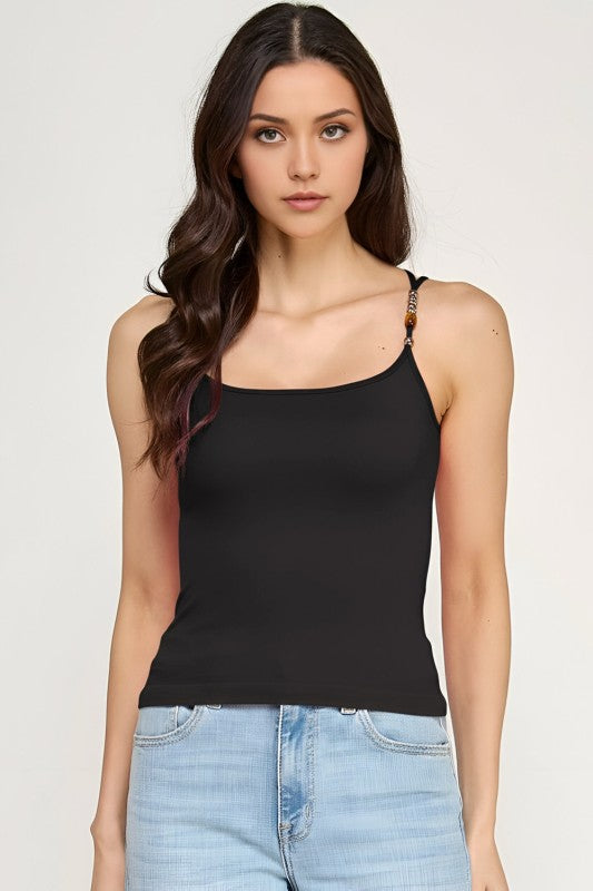 PT70 BEADED STRAP TANK TOP