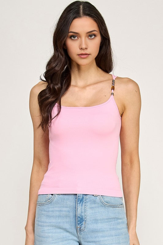 PT70 BEADED STRAP TANK TOP