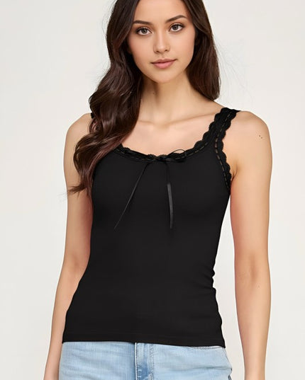 PT72 LACE TRIM TANK TOP