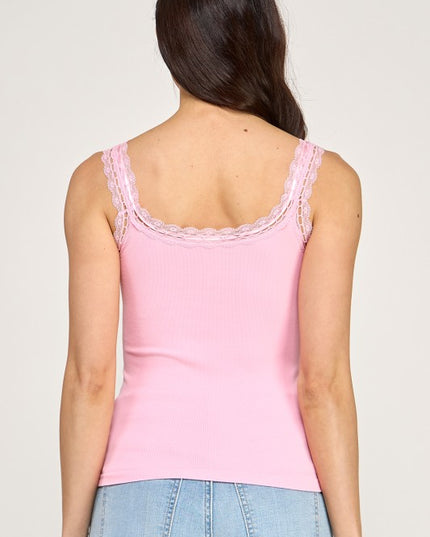 PT72 LACE TRIM TANK TOP