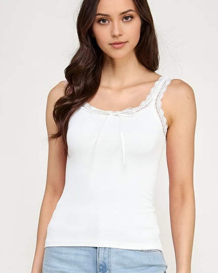 PT72 LACE TRIM TANK TOP