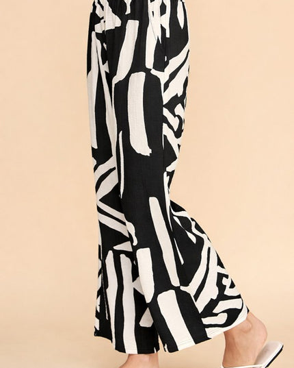 PLUS LELIS-08X Plus Size Unique Print Pants