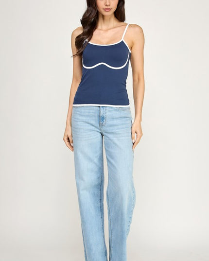 PT76 CONTRAST CAMI TANK TOP