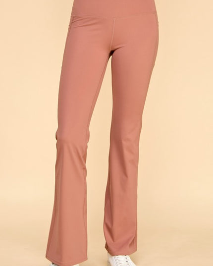 NBL12 ACTIVE YOGA FLARE PANTS WITH SIDE POCKETS