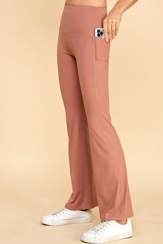 NBL12 ACTIVE YOGA FLARE PANTS WITH SIDE POCKETS
