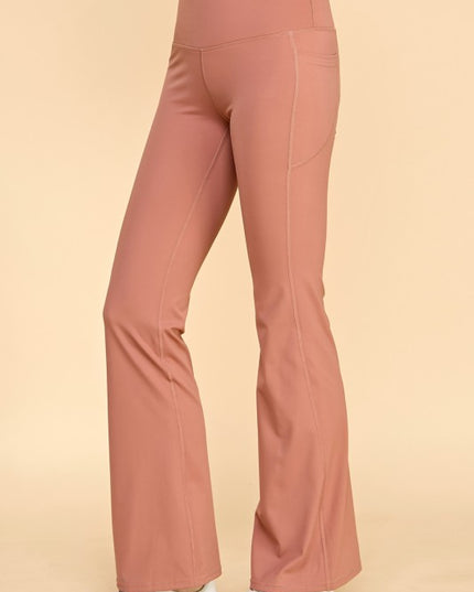 NBL12 ACTIVE YOGA FLARE PANTS WITH SIDE POCKETS