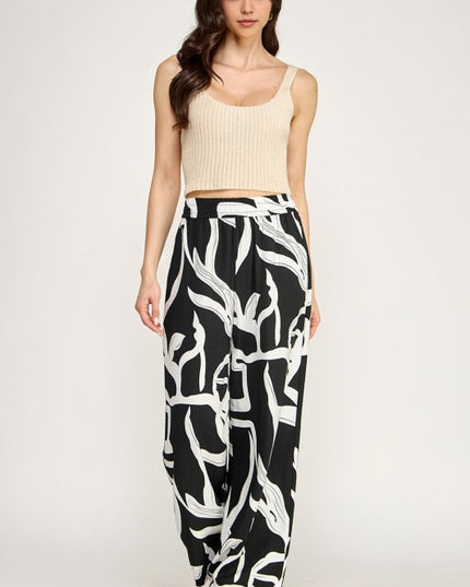 Wide Leg Pants – Bold Print Statement Style