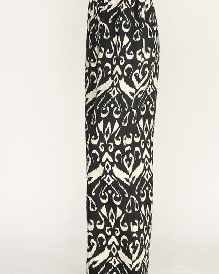 LELIS-07I ETHNIC PRINT WIDE LEG PANTS