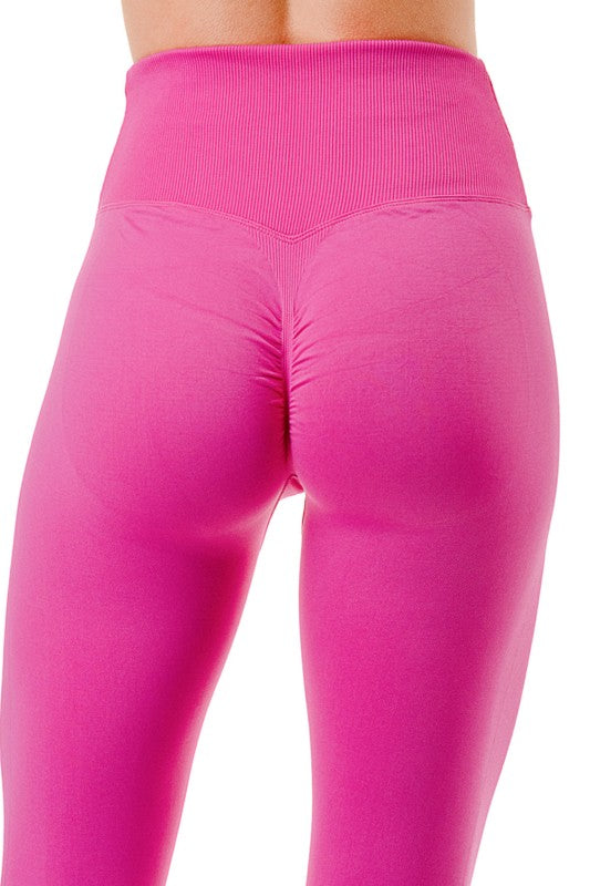LEG15L V-Waist Ribbed – High Rise Leggings