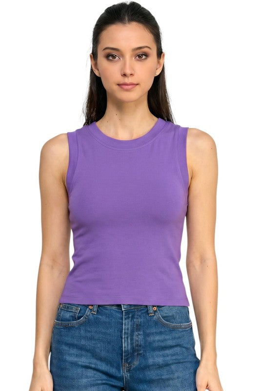 HXT18 Seamless Ribbed Crop Tank Top