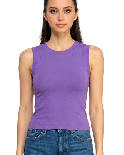 HXT18 Seamless Ribbed Crop Tank Top