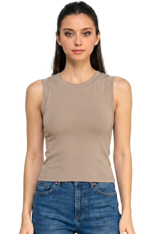 HXT18 Seamless Ribbed Crop Tank Top
