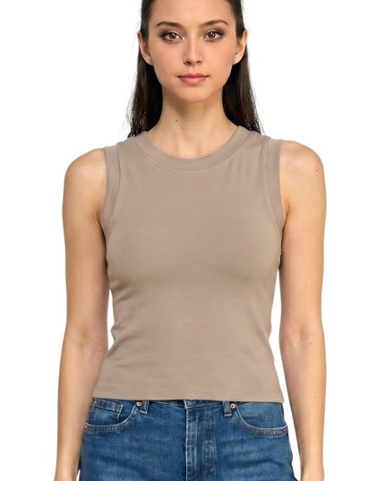 HXT18 Seamless Ribbed Crop Tank Top