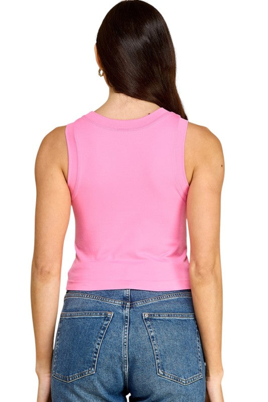 HXT18 Seamless Ribbed Crop Tank Top