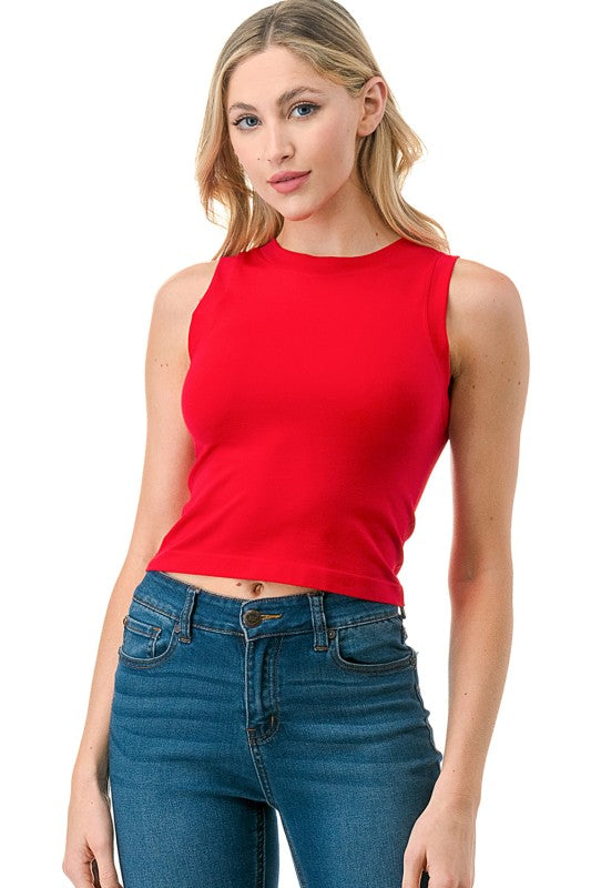 HXT18 Seamless Ribbed Crop Tank Top
