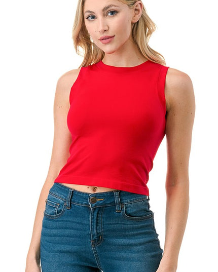 HXT18 Seamless Ribbed Crop Tank Top