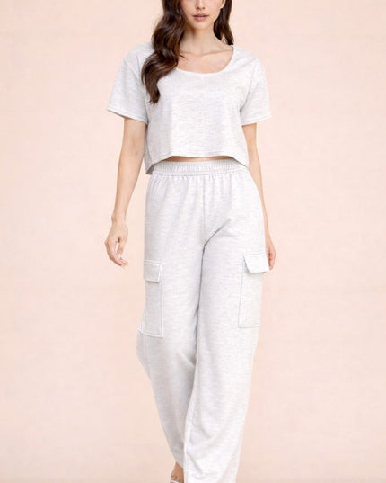 Air Scuba Crop Tank & Cargo Pant Set – Relaxed Fit Streetwear Set