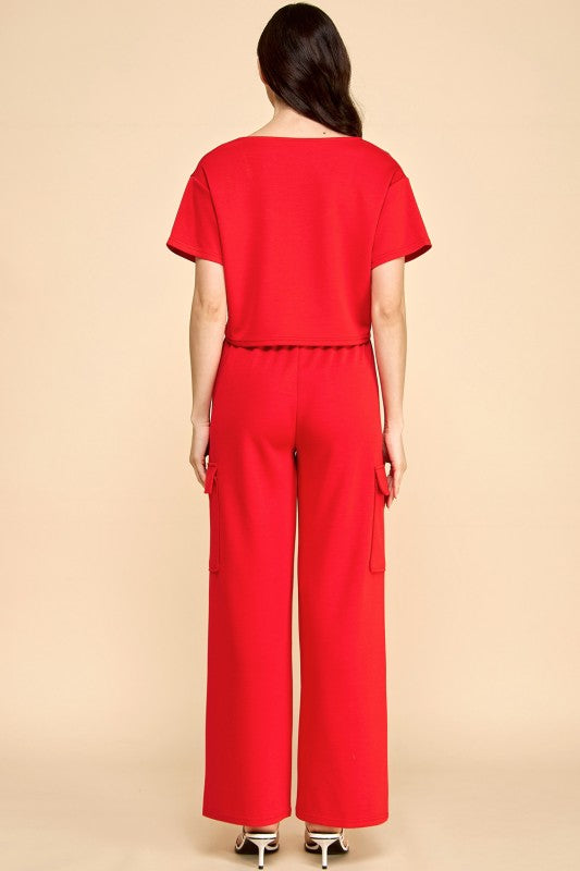 AIR202 AIR SCUBA SHORT SLEEVE CROP TANK & CARGO PANT SET