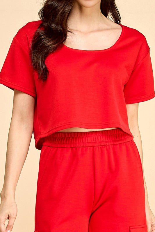 AIR202 AIR SCUBA SHORT SLEEVE CROP TANK & CARGO PANT SET