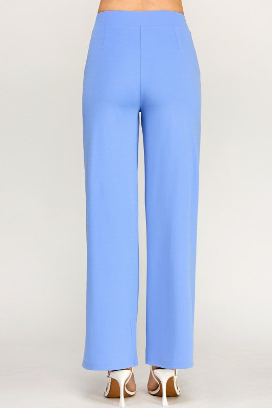 Pleated High Rise Pants – Button Trim Utility Style