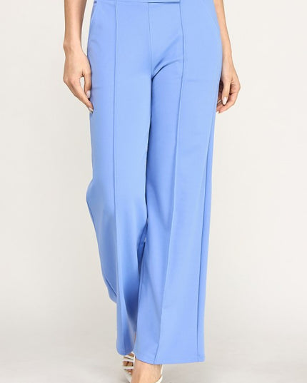 Pleated High Rise Pants – Button Trim Utility Style