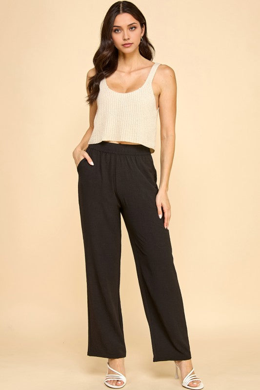 AC102X PLUS SIZE AIR CRINKLE STRAIGHT LEG PANTS
