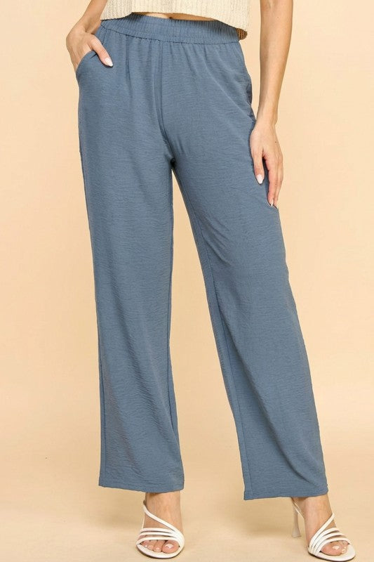 AC102 AIR CRINKLE STRAIGHT LEG PANTS