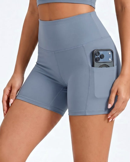 High-Rise Yoga Shorts With Side Pockets – Activewear Fit