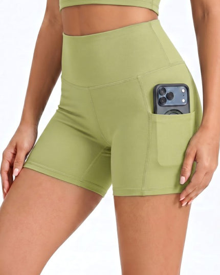 High-Rise Yoga Shorts With Side Pockets – Activewear Fit