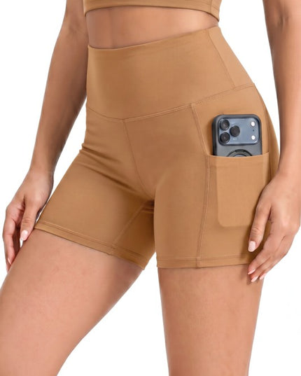 High-Rise Yoga Shorts With Side Pockets – Activewear Fit
