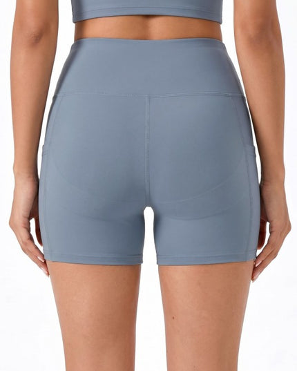 High-Rise Yoga Shorts With Side Pockets – Activewear Fit
