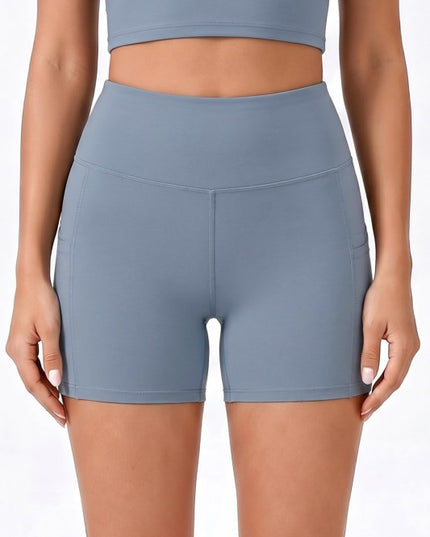 High-Rise Yoga Shorts With Side Pockets – Activewear Fit