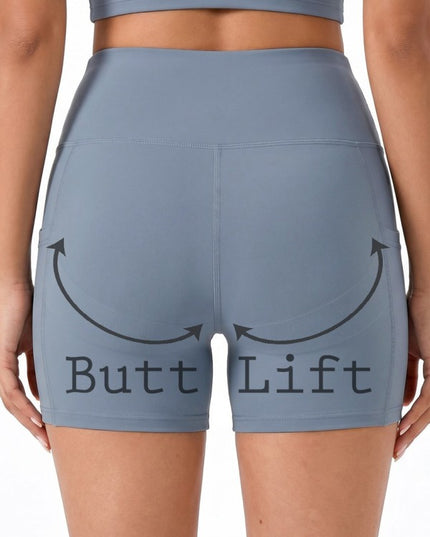 High-Rise Yoga Shorts With Side Pockets – Activewear Fit