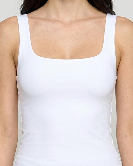 Crop Tank Top Square Neck – Fitted Stretch Slim Fit