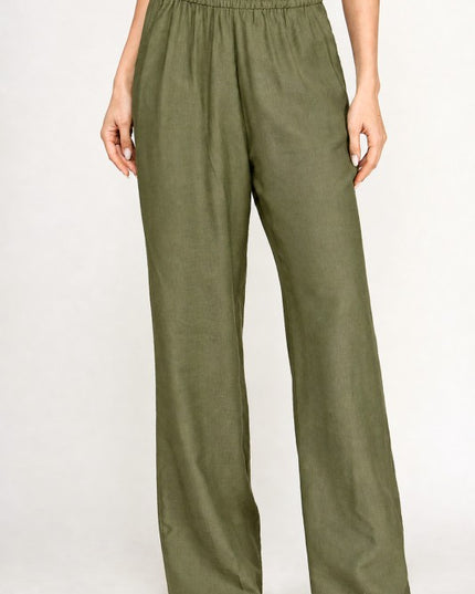 Wide Leg Pants Linen Blend – High Waist Relaxed Fit