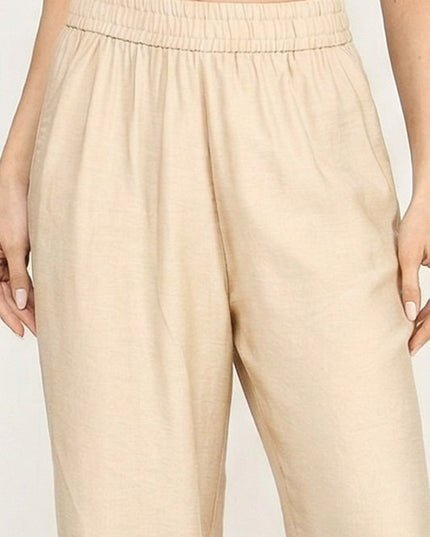 Wide Leg Pants Linen Blend – High Waist Relaxed Fit