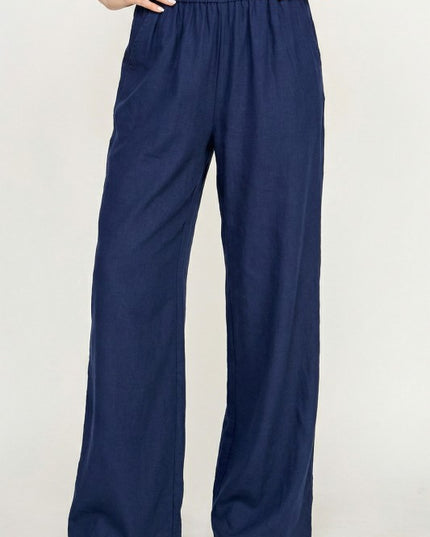 Wide Leg Pants Linen Blend – High Waist Relaxed Fit