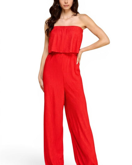HK903 Off Shoulder Crinkle Jumpsuit – Chic Resort Look