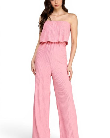 HK903 Off Shoulder Crinkle Jumpsuit – Chic Resort Look